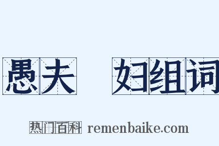 愚夫惷妇组词是什么意思的图片